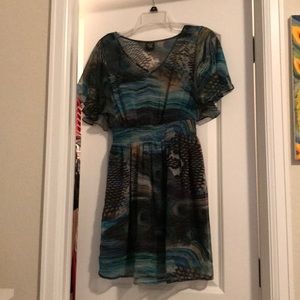 Peacock printed dress
